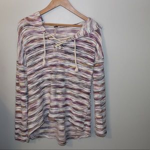 Colorful Drawstring Pullover Hoodie